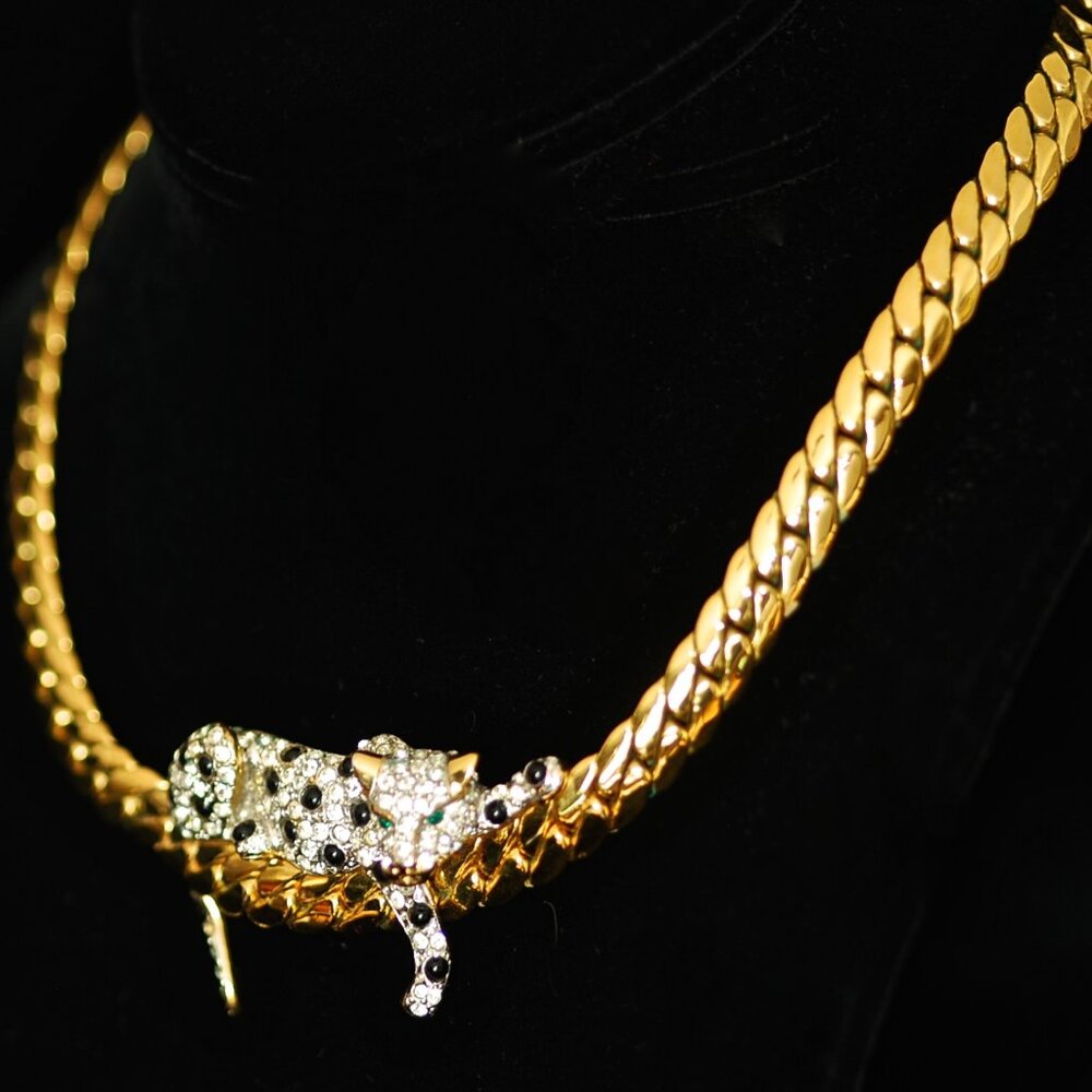 J.L. Aldenkamp Signed 1960's Dramatic Leopard Necklace - Netherlands